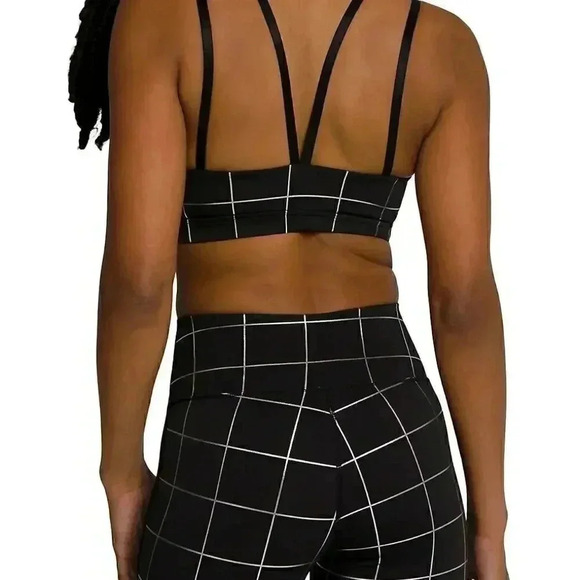 Good American Grid Foil-Print Bra 1/S - Picture 2 of 7